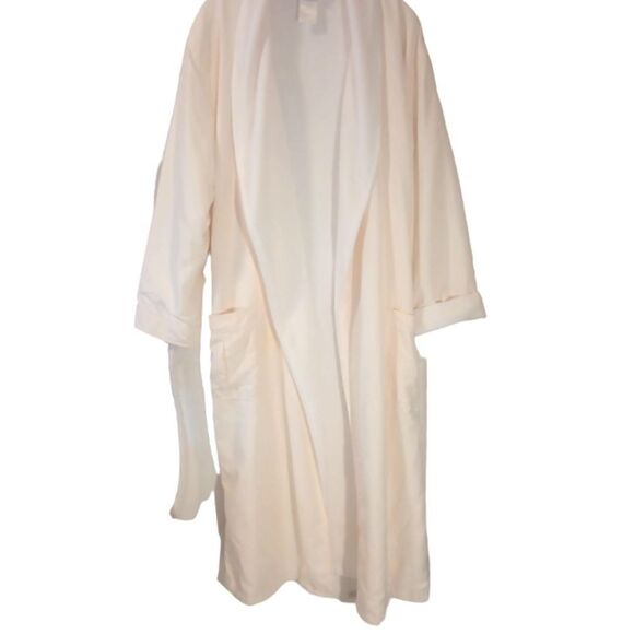 - Jennifer Adams Home luxury micro fiber ivory bathrobe unisex size L - Picture 7 of 11